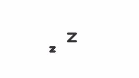 Sleep ui icon line animation. Dream, comfort. Relaxation, relax. Sleeping schedule, healthcare. Moving z letters animated user interface element isolated on white. HD video with alpha channel - Powered by Shutterstock - Get 15% off with code: PIKWIZARD15
