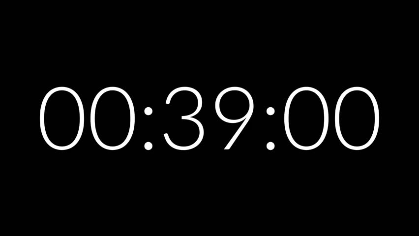 Countdown timer from 39 minute to 38 minute suitable for presentations, productivity, educational content, and more