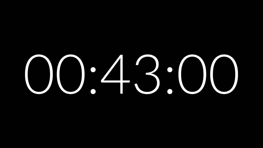 Countdown timer from 43 minute to 42 minute suitable for presentations, productivity, educational content, and more