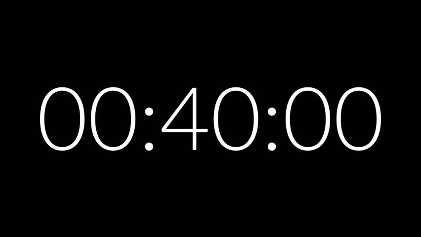 Countdown timer from 40 minute to 39 minute suitable for presentations, productivity, educational content, and more