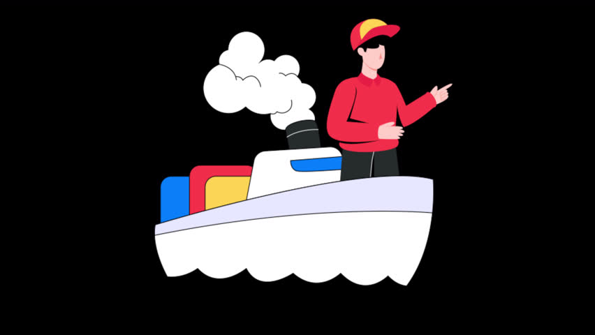 Cargo Shipping  Motion Graphic Rendering  Alpha Channel and 4K Resolution