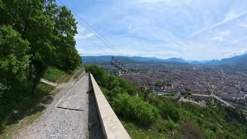 City ​​of Grenoble from the bubbles of the Bastille