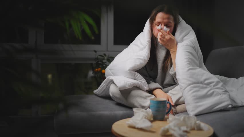 Sick woman got flu or caught cold, having allergy symptoms - Powered by Shutterstock - Get 15% off with code: PIKWIZARD15