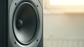 Large speaker pulsating fast. Vibrating speaker cone - Powered by Shutterstock - Get 15% off with code: PIKWIZARD15