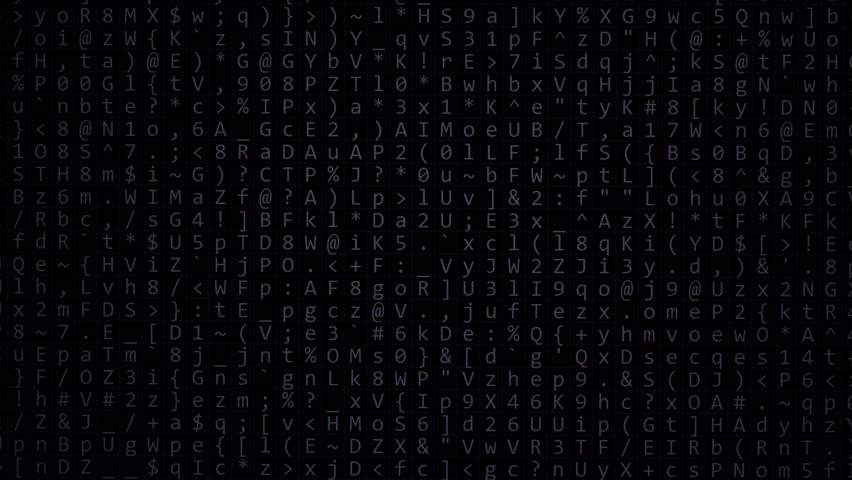 Background with abstract symbols, concept of hacking, information security and cryptography