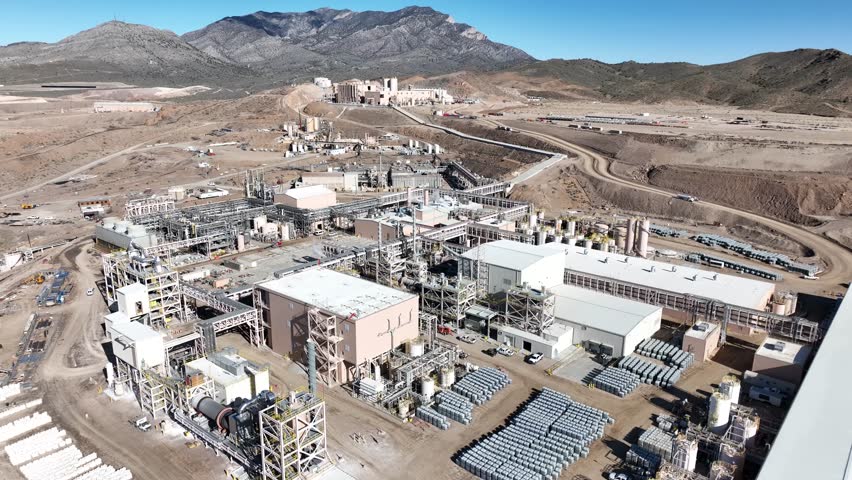 Rare Earth Mining at Mountain Pass, California – Aerial View of California Mine