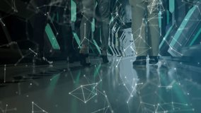 Business team walking through futuristic corridor, showcasing holographic 6G network graphs. Technology, innovation, collaboration, connectivity, digital, modern, corporate - Powered by Shutterstock - Get 15% off with code: PIKWIZARD15