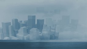 Floating holographic ring glowing above waterfront cityscape, displaying digital grid overlay. Futuristic, cyberpunk, neon, technology, innovation, abstract, metropolis - Powered by Shutterstock - Get 15% off with code: PIKWIZARD15