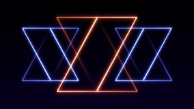 Neon triangles glowing center stage while heart balloons drifting across dark graphic scene. Futuristic, vibrant, geometric, abstract, digital, luminous, energetic - Powered by Shutterstock - Get 15% off with code: PIKWIZARD15