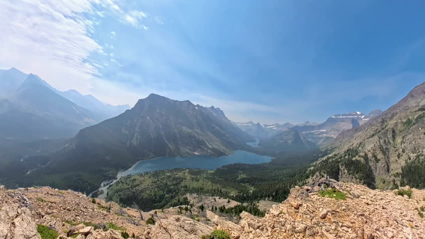 Cosley Lake Below Bear Mountain Overlook in Glacier National Park