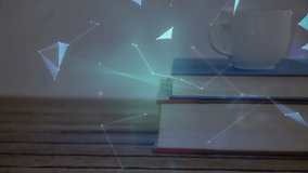 Three hardcover books showing floating holographic globe above tabletop, featuring smartwatch. Technology, innovation, digital, education, futurism, data, connectivity - Powered by Shutterstock - Get 15% off with code: PIKWIZARD15