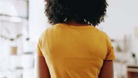 Woman, happy and typing with phone on sofa for dating site chat, social media post and text message response. Home, african person and smartphone for internet search, email notification and streaming - Powered by Shutterstock - Get 15% off with code: PIKWIZARD15