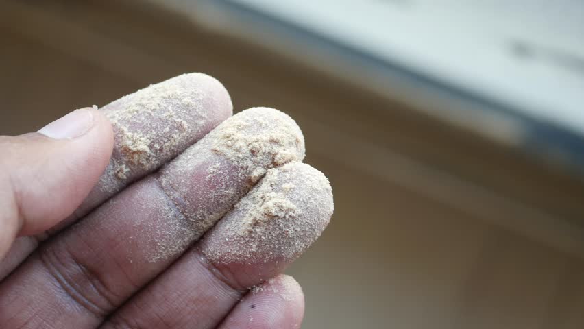 Dust and Dirt on a finger 
