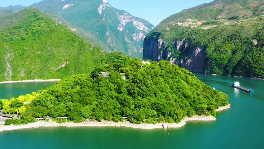 Discover breathtaking Chongqing Three Gorges and Baidi City with stunning aerial views of Qutang Gorge