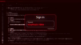 Computer Performing an Encryption Test and Trying to Hack a Password. Website Sign In Window Interface in Red. Concept of Internet Cybersecurity, Cyber Warfare, Computer Virus or Malicious Software - Powered by Shutterstock - Get 15% off with code: PIKWIZARD15
