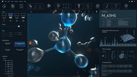 Molecular Modeling Software with Technology for Gene and DNA Sequencing. 3D Visualization for Scientific, Microbiology, Medical Research and Therapeutics. Screen Replacement Template for Computer - Powered by Shutterstock - Get 15% off with code: PIKWIZARD15