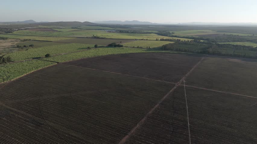 Circular crop arial for a sugar cane plantation at the border of the Kruger national park.