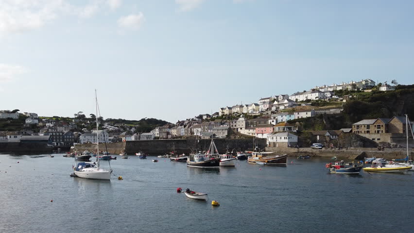 Fishing Boats Moored at Mevagissey Harbour, Cornwall UK