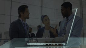 Business team analyzing holographic globe projection at conference table showing data charts. Technology, teamwork, innovation, corporate, futuristic, data, collaboration - Powered by Shutterstock - Get 15% off with code: PIKWIZARD15