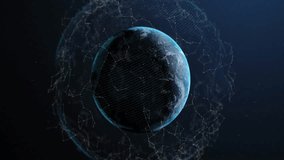 Central 3D globe rotating in holographic dashboard, showing progress ring and data panels. Futuristic, innovative, digital, immersive, technological, interactive, analytics - Powered by Shutterstock - Get 15% off with code: PIKWIZARD15