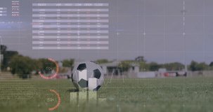 female soccer player kicking ball on grass field, showing animated sports analytics chart overlays. Athletics, competition, motion, outdoor, endurance, fitness, strategy - Powered by Shutterstock - Get 15% off with code: PIKWIZARD15
