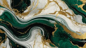 A beautiful abstract marble background featuring deep green, white, black, and metallic gold accents. This elegant and luxurious design is perfect for interior decor, art prints, and creative digital - Powered by Shutterstock - Get 15% off with code: PIKWIZARD15