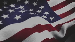 American flag waving closely, showing blue canton with stars and red white stripes in flat design. Patriotism, fabric, texture, emblem, symbolism, national, fabric detail - Powered by Shutterstock - Get 15% off with code: PIKWIZARD15