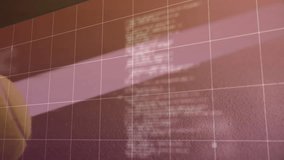 Yellow tennis ball sitting on red court surface, showing flat design grid overlay and progress bar. Sports, technology, digital, interface, minimalism, innovation, interface design - Powered by Shutterstock - Get 15% off with code: PIKWIZARD15