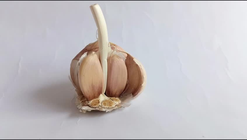 Closeup of Garlic isolated on white background 