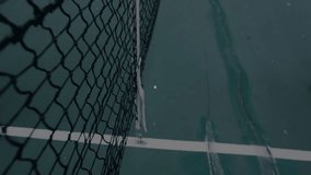 Male and female tennis players shaking hands at court, showing technology network overlay. Athletes, collaboration, connectivity, competition, activewear, sports, digital - Powered by Shutterstock - Get 15% off with code: PIKWIZARD15