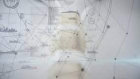 Flat design tennis racket and balls generating digital network overlay, highlighting tech data. Sports equipment, modern design, technology interface, fitness accessories, visual data, digital - Powered by Shutterstock - Get 15% off with code: PIKWIZARD15