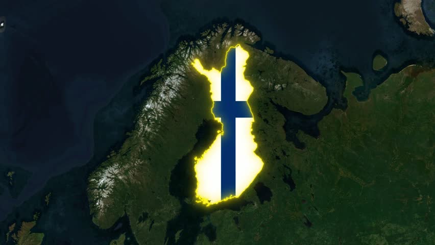 Finland Flag - Growing Effect.