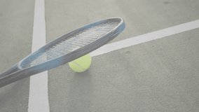 3D render featuring blue tennis racket head leaning over neon yellow ball, displaying network icons. Sport, recreation, technology, digital, connectivity, athletic, discipline - Powered by Shutterstock - Get 15% off with code: PIKWIZARD15