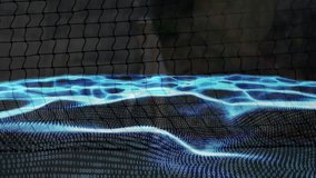 data analyst monitoring mesh network, displaying neon waveforms and cascading binary code. Futuristic, cyber, abstract, vibrant, technology, digital, network - Powered by Shutterstock - Get 15% off with code: PIKWIZARD15