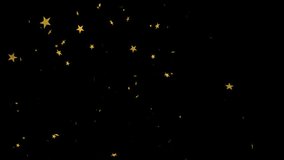 Swirling wave of bright blue particles moving across dark space, scattering golden star shapes. Futuristic, cosmic, shimmer, dynamic, vibrant, technology, abstract - Powered by Shutterstock - Get 15% off with code: PIKWIZARD15