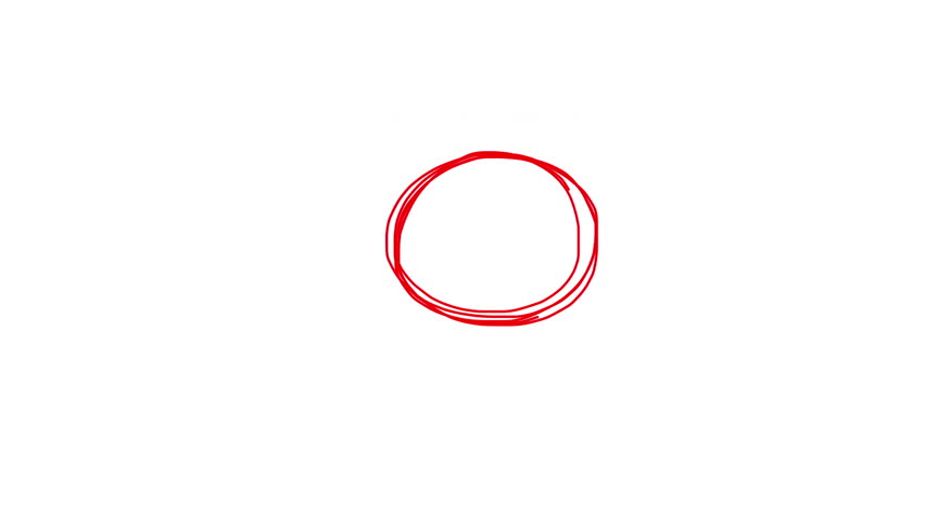 Circle frame hand drawing, round selection, red circle drawing animation. Irregular circle drawing