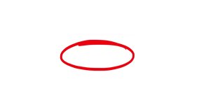 Hand-drawing oval frame circle animation, red circle drawing animation. Irregular circle drawing - Powered by Shutterstock - Get 15% off with code: PIKWIZARD15