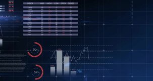 Pie charts being animated on analytics dashboard showing world map candlestick chart and chat icons. Data visualization, dashboard, finance, analytics, technology, digital interface, data analysis - Powered by Shutterstock - Get 15% off with code: PIKWIZARD15