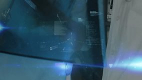 female doctor analyzing medical data at desk, with floating code overlays driving health innovation. Technology, innovation, healthcare, digital, research, collaboration, futuristic - Powered by Shutterstock - Get 15% off with code: PIKWIZARD15