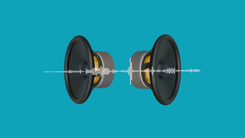 Audio music speaker animation green screen. audio wave animation with speaker.