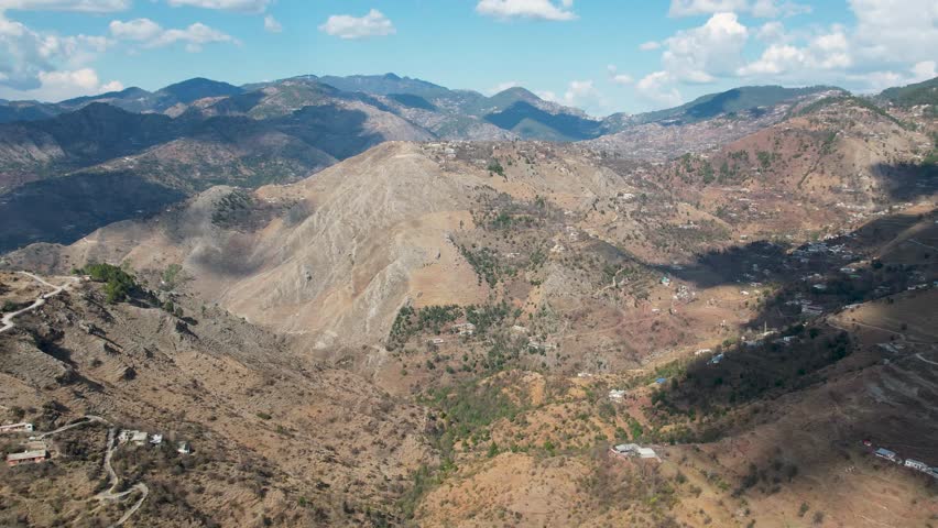Dry and green slopes between Abbottabad and Murree ranges. Pakistan