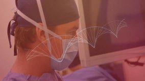 Surgeon wearing scrubs, focusing on surgery in medical OR, showing translucent data‑wave overlay. Medical, professionalism, precision, innovation, healthcare, technology, teamwork - Powered by Shutterstock - Get 15% off with code: PIKWIZARD15