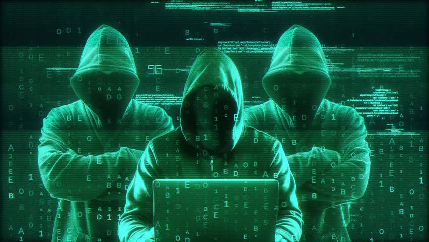 Exploit on Hack Screen and data matrix simulation with futuristic HUD screen