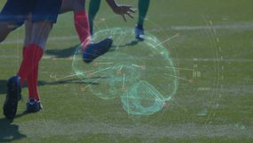 Soccer players competing on grass pitch, showcasing sports analytics with holographic brain overlay. Athletic, competition, sport, technology, futuristic, outdoor, teamwork - Powered by Shutterstock - Get 15% off with code: PIKWIZARD15