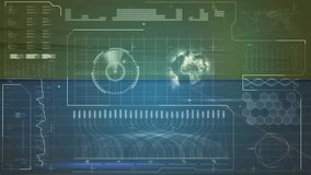 Female athlete sprinting on outdoor track, using sports tech HUD graphs radar DNA data panels. Athlete, sport, digital interface, performance, fitness, technology, outdoor - Powered by Shutterstock - Get 15% off with code: PIKWIZARD15