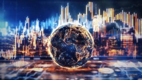 Stock market data analysis showing international trade and finance visualization - Powered by Shutterstock - Get 15% off with code: PIKWIZARD15