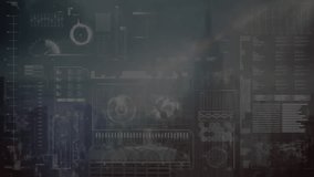 Binary digits streaming across dark futuristic UI, displaying line graphs and bar charts. Technology, data visualization, cybernetic, digital interface, high-tech, analytics, innovation - Powered by Shutterstock - Get 15% off with code: PIKWIZARD15