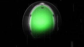 Circular soccer stadium rendering showing floating social media badges in flat design style. Stadium, gaming, digital, interface, interactive, modern, energetic - Powered by Shutterstock - Get 15% off with code: PIKWIZARD15