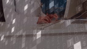 Doctor typing on computer keyboard merging medical tech data with animated global maps and graphs. Medical, technology, analytics, professional, innovation, healthcare, digital - Powered by Shutterstock - Get 15% off with code: PIKWIZARD15