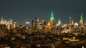 A stunning Earth Day timelapse of Midtown Manhattan as iconic skyscrapers glow green in celebration of sustainability. - Powered by Shutterstock - Get 15% off with code: PIKWIZARD15